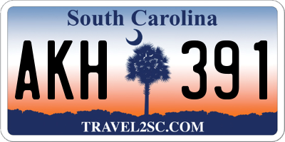 SC license plate AKH391