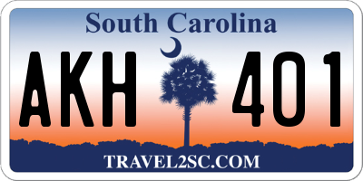 SC license plate AKH401