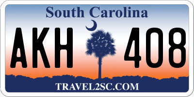 SC license plate AKH408