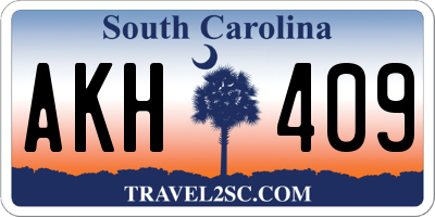 SC license plate AKH409