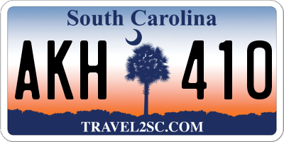 SC license plate AKH410