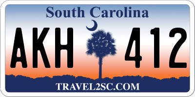 SC license plate AKH412