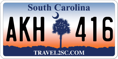 SC license plate AKH416