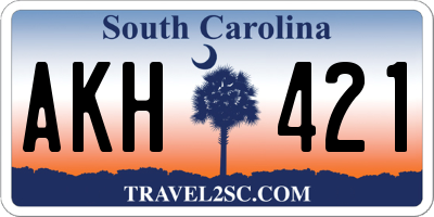 SC license plate AKH421