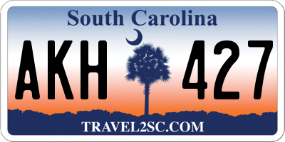 SC license plate AKH427