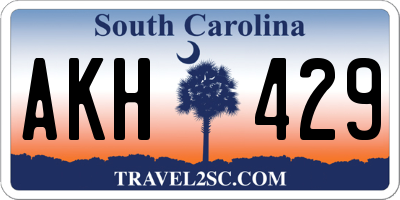 SC license plate AKH429