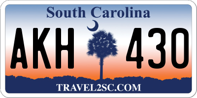 SC license plate AKH430