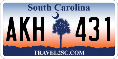 SC license plate AKH431
