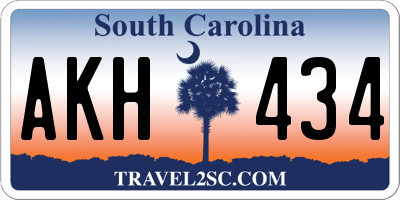 SC license plate AKH434