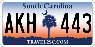 SC license plate AKH443
