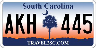 SC license plate AKH445