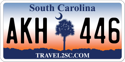 SC license plate AKH446