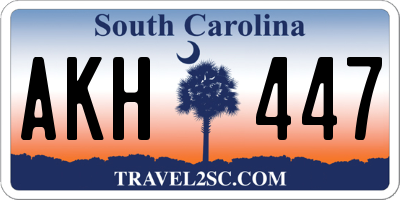 SC license plate AKH447