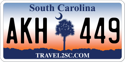 SC license plate AKH449