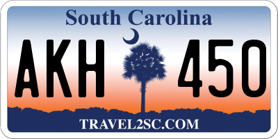 SC license plate AKH450
