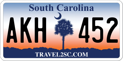 SC license plate AKH452