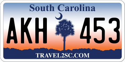 SC license plate AKH453
