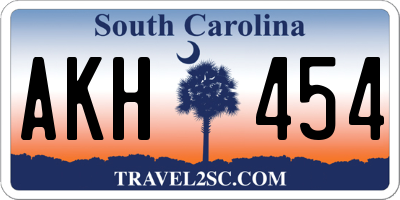 SC license plate AKH454