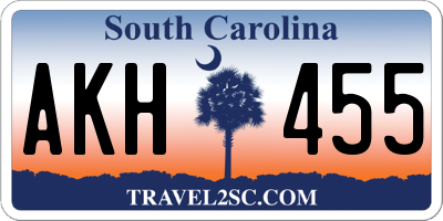 SC license plate AKH455