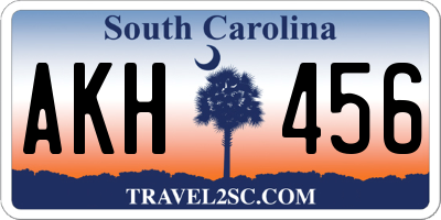 SC license plate AKH456
