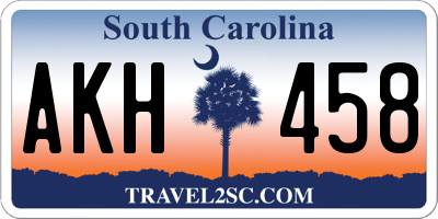 SC license plate AKH458