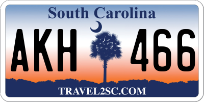 SC license plate AKH466