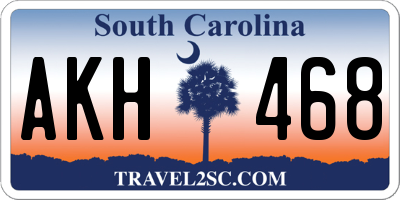 SC license plate AKH468