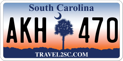 SC license plate AKH470