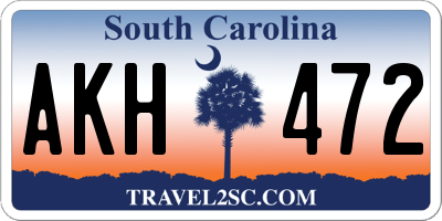 SC license plate AKH472