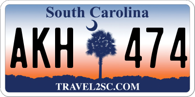 SC license plate AKH474