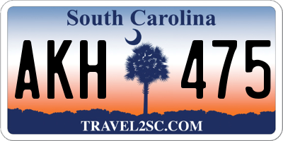 SC license plate AKH475