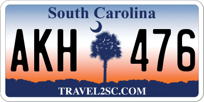 SC license plate AKH476