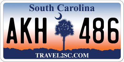 SC license plate AKH486