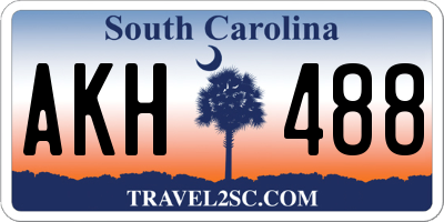 SC license plate AKH488