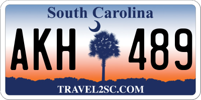 SC license plate AKH489