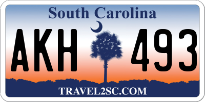 SC license plate AKH493