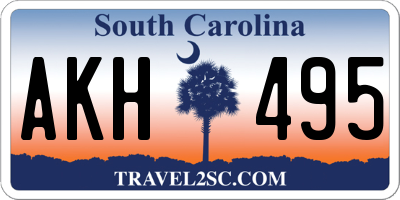 SC license plate AKH495