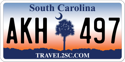 SC license plate AKH497