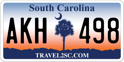 SC license plate AKH498
