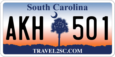 SC license plate AKH501