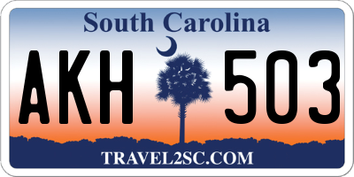 SC license plate AKH503