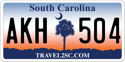 SC license plate AKH504