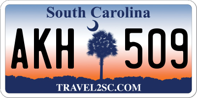 SC license plate AKH509