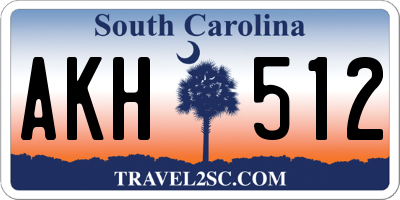 SC license plate AKH512