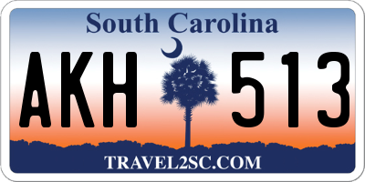 SC license plate AKH513