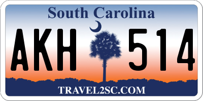 SC license plate AKH514
