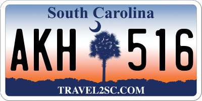 SC license plate AKH516