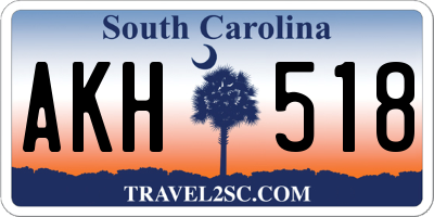 SC license plate AKH518