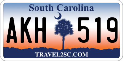 SC license plate AKH519