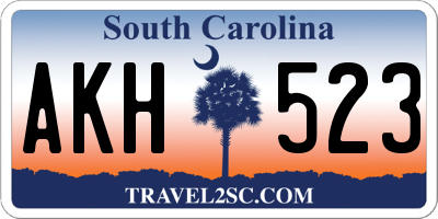 SC license plate AKH523